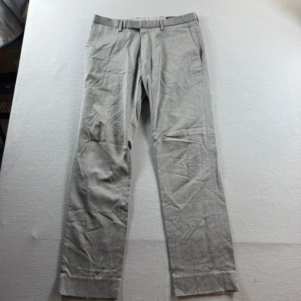 Banana Republic Modern Slim Fit Men 32x32 Gray Micro Pattern Dress Pants